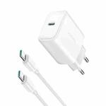 JOYROOM JR-TCF24 30W USB-C / Type-C Fast Charger with Cable Set, Specification:EU Plug(White)