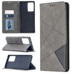 For Samsung Galaxy Note 20 Ultra Rhombus Texture Horizontal Flip Magnetic Leather Case with Holder & Card Slots & Wallet(Grey)