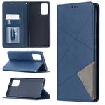 For Samsung Galaxy Note 20 Rhombus Texture Horizontal Flip Magnetic Leather Case with Holder & Card Slots & Wallet(Blue)