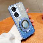 For Huawei nova 11 SE Plated Gradient Glitter Round Holder TPU Phone Case(Sierra Blue)