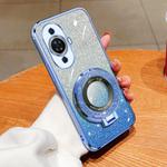 For Huawei nova 11 Plated Gradient Glitter Round Holder TPU Phone Case(Sierra Blue)