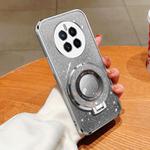 For Huawei Mate 50 / Mate 50E Plated Gradient Glitter Round Holder TPU Phone Case(Silver)