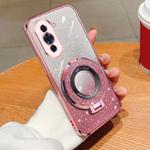 For Huawei nova 10 Plated Gradient Glitter Round Holder TPU Phone Case(Pink)