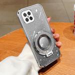 For Huawei nova 8 SE Plated Gradient Glitter Round Holder TPU Phone Case(Silver)