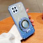 For Huawei nova 8 SE Plated Gradient Glitter Round Holder TPU Phone Case(Sierra Blue)