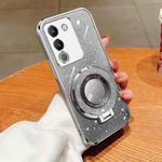 For vivo Y200 Global / V29e Plated Gradient Glitter Round Holder TPU Phone Case(Silver)