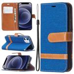 For iPhone 12 mini Color Matching Denim Texture Horizontal Flip Leather Case with Holder & Card Slots & Wallet & Lanyard(Royal Blue)