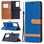 For Samsung Galaxy Note20 Ultra Color Matching Denim Texture Horizontal Flip Leather Case with Holder & Card Slots & Wallet & Lanyard(Royal Blue)