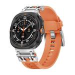 For Samsung Galaxy Watch UItra 47mm Armor TPU Sports Watch Band(Orange Silver)