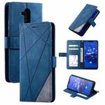 For Huawei Mate 20 Lite Skin Feel Splicing Horizontal Flip Leather Case with Holder & Card Slots & Wallet & Photo Frame(Blue)