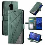 For Huawei Mate 20 Lite Skin Feel Splicing Horizontal Flip Leather Case with Holder & Card Slots & Wallet & Photo Frame(Green)