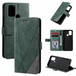 For Huawei Honor 9A Skin Feel Splicing Horizontal Flip Leather Case with Holder & Card Slots & Wallet & Photo Frame(Green)