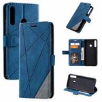 For Huawei P40 Lite E / Y7p / Honor 9C Skin Feel Splicing Horizontal Flip Leather Case with Holder & Card Slots & Wallet & Photo Frame(Blue)