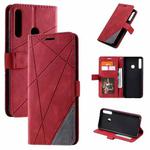 For Huawei P40 Lite E / Y7p / Honor 9C Skin Feel Splicing Horizontal Flip Leather Case with Holder & Card Slots & Wallet & Photo Frame(Red)