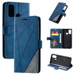 For Huawei P smart 2020 Skin Feel Splicing Horizontal Flip Leather Case with Holder & Card Slots & Wallet & Photo Frame(Blue)