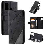 For Huawei P smart 2020 Skin Feel Splicing Horizontal Flip Leather Case with Holder & Card Slots & Wallet & Photo Frame(Black)