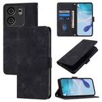 For BLU View 5 Skin-feel Embossed Leather Phone Case(Black)