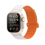 For Apple Watch SE 2023 44mm DUX DUCIS KJ Series Magnetic Buckle Silicone Watch Band(Starlight Orange)