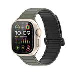 For Apple Watch Ultra 49mm DUX DUCIS KJ Series Magnetic Buckle Silicone Watch Band(Black Green)