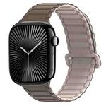 For Apple Watch Series 10 42mm DUX DUCIS KJ Series Magnetic Buckle Silicone Watch Band(Brown Grey)