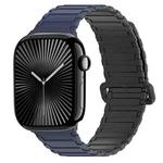 For Apple Watch Series 10 46mm DUX DUCIS KJ Series Magnetic Buckle Silicone Watch Band(Black Blue)