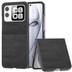 For Huawei nova Flip Black Frame Two-color Calf Texture PU Phone Case(Black)