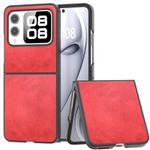 For Huawei nova Flip Black Frame Two-color Calf Texture PU Phone Case(Red)