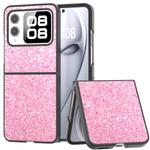 For Huawei nova Flip Black Frame Colorful Glitter Phone Case(Purple Pink)