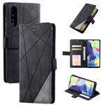 For Samsung Galaxy A70s Skin Feel Splicing Horizontal Flip Leather Case with Holder & Card Slots & Wallet & Photo Frame(Black)