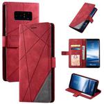 For Samsung Galaxy Note 8 Skin Feel Splicing Horizontal Flip Leather Case with Holder & Card Slots & Wallet & Photo Frame(Red)