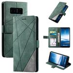 For Samsung Galaxy Note 8 Skin Feel Splicing Horizontal Flip Leather Case with Holder & Card Slots & Wallet & Photo Frame(Green)