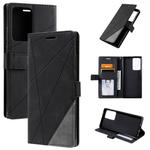 For Samsung Galaxy Note20 Ultra Skin Feel Splicing Horizontal Flip Leather Case with Holder & Card Slots & Wallet & Photo Frame(Black)