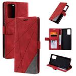 For Samsung Galaxy Note20 Skin Feel Splicing Horizontal Flip Leather Case with Holder & Card Slots & Wallet & Photo Frame(Red)
