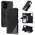 For Samsung Galaxy Note20 Skin Feel Splicing Horizontal Flip Leather Case with Holder & Card Slots & Wallet & Photo Frame(Black)