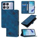 For Redmi K70 Ultra 5G Global Skin-feel Embossed Leather Phone Case(Blue)