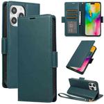 For iPhone 11 Pro Side Buckle RFID Anti-theft Leather Phone Case(Green)