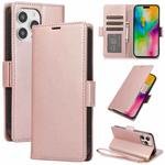 For iPhone 11 Pro Max Side Buckle RFID Anti-theft Leather Phone Case(Rose Gold)