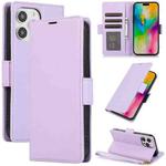 For iPhone 13 Pro Max Side Buckle RFID Anti-theft Leather Phone Case(Light Purple)