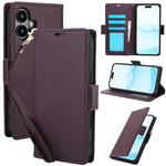 For iPhone 16 Plus Side Buckle RFID Anti-theft Leather Phone Case(Dark Purple)