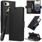 For iPhone 16e Side Buckle RFID Anti-theft Leather Phone Case(Black)