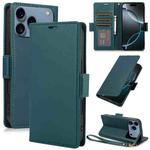For iPhone 17 Pro Side Buckle RFID Anti-theft Leather Phone Case(Green)