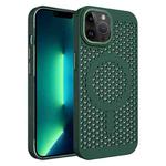 For iPhone 13 Pro Max Ice Feeling Cooling MagSafe Magnetic Phone Case(Dark Green)