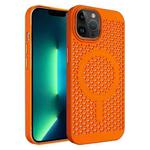 For iPhone 13 Pro Max Ice Feeling Cooling MagSafe Magnetic Phone Case(Orange)