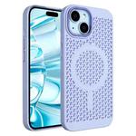 For iPhone 16 Plus Ice Feeling Cooling MagSafe Magnetic Phone Case(Light Purple)