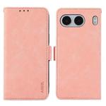 For OnePlus Nord 4 ABEEL Frosted Magnetic RFID Leather Phone Case(Pink)