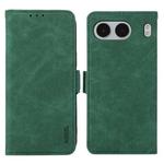 For OnePlus Nord 4 ABEEL Frosted Magnetic RFID Leather Phone Case(Green)