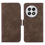 For OnePlus 13 ABEEL Frosted Magnetic RFID Leather Phone Case(Brown)