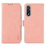 For OnePlus Nord 5 / Ace 5 Ultra ABEEL Frosted Magnetic RFID Leather Phone Case(Pink)