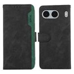 For OnePlus Nord 4 ABEEL Color Block Magnetic RFID Leather Phone Case(Black-Green)