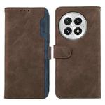 For OnePlus 13 ABEEL Color Block Magnetic RFID Leather Phone Case(Brown-Blue)